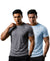 T.T. Men Dri-Fit Polyester Dot- Knit Fabric| Round Neck | Half Sleeve | Sweat-Wicking Gym & Active Wear Tees Pack Of 2 Steel Grey,Light Blue