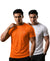 T.T. Men Dri-Fit Polyester Dot- Knit Fabric| Round Neck | Half Sleeve | Sweat-Wicking Gym & Active Wear Tees Pack Of 2 Orange,White