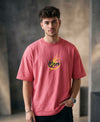 T.T. Men|Oversized Printed T-Shirt|Round Neck|Soft Breathable Cotton Fabric | Street , Casual & Outdoor Wear Tees|Rise Print|Pink