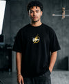 T.T. Men|Oversized Printed T-Shirt|Round Neck|Soft Breathable Cotton Fabric | Street , Casual & Outdoor Wear Tees|Rise Print|Black