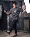 T.T. Men|Oversized Printed T-Shirt|Round Neck|Soft Breathable Cotton Fabric | Street , Casual & Outdoor Wear Tees|Rise Print|Anthra Melange