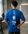 T.T. Men|Oversized Printed T-Shirt|Round Neck|Soft Breathable Cotton Fabric | Street , Casual & Outdoor Wear Tees|Rise Print|Royal Blue