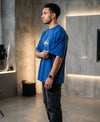 T.T. Men|Oversized Printed T-Shirt|Round Neck|Soft Breathable Cotton Fabric | Street , Casual & Outdoor Wear Tees|Rise Print|Royal Blue