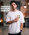 T.T. Men|Oversized Printed T-Shirt|Round Neck|Soft Breathable Cotton Fabric | Street , Casual & Outdoor Wear Tees|Change Print|White
