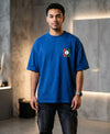 T.T. Men|Oversized Printed T-Shirt|Round Neck|Soft Breathable Cotton Fabric | Street , Casual & Outdoor Wear Tees|Change Print|Royal Blue