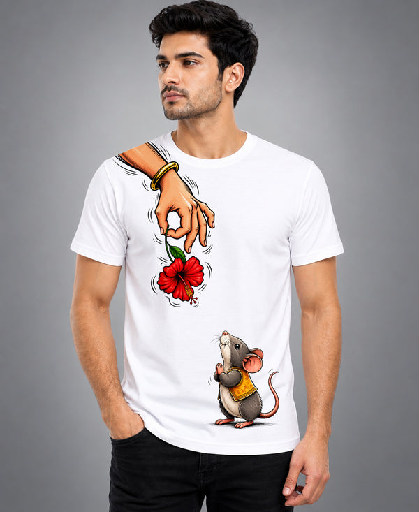 T.T. Men Devotional Ganesh Graphic Printed| Half Sleeves | Cotton Blended T-Shirts For Men | Regular Fit | Perfect for Ganesh Chaturthi (Non-Returnable | Non-Exchangeable Item)