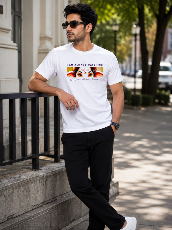 T.T. Men Devotional Ganesh Graphic Printed| Half Sleeves | Cotton Blended T-Shirts For Men | Regular Fit | Perfect for Ganesh Chaturthi (Non-Returnable | Non-Exchangeable Item)
