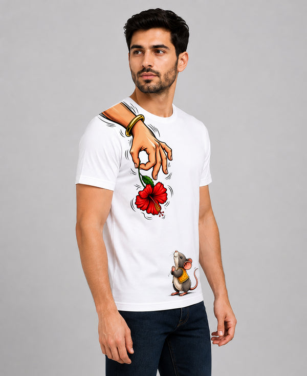 T.T. Men Devotional Ganesh Graphic Printed| Half Sleeves | Cotton Blended T-Shirts For Men | Regular Fit | Perfect for Ganesh Chaturthi (Non-Returnable | Non-Exchangeable Item)