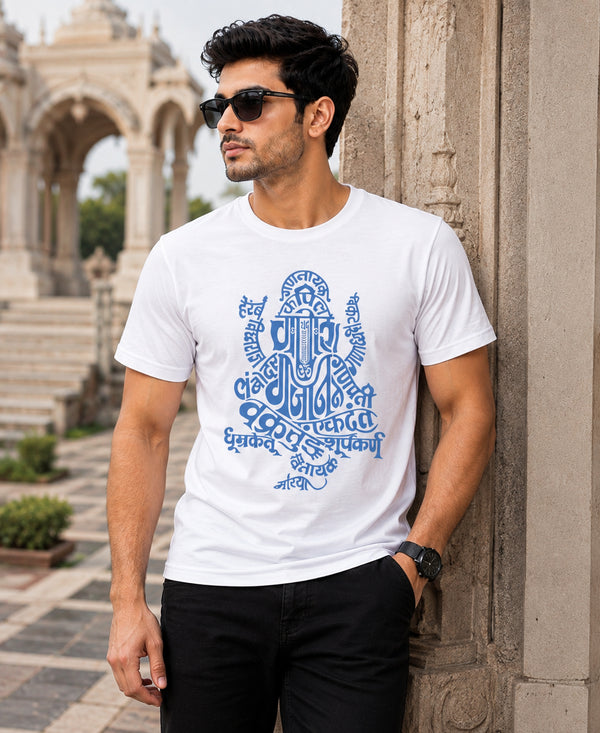 T.T. Men Devotional Ganesh Graphic Printed| Half Sleeves | Cotton Blended T-Shirts For Men | Regular Fit | Perfect for Ganesh Chaturthi (Non-Returnable | Non-Exchangeable Item)
