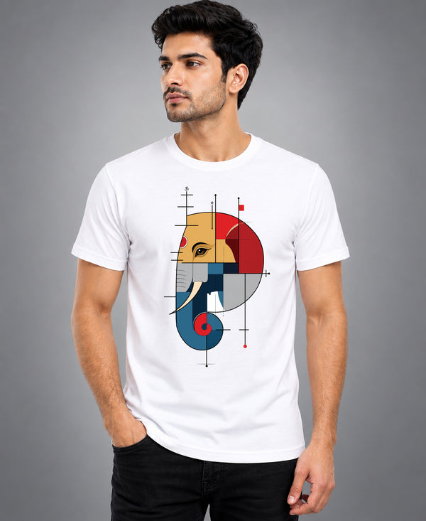 T.T. Men Devotional Ganesh Graphic Printed| Half Sleeves | Cotton Blended T-Shirts For Men | Regular Fit | Perfect for Ganesh Chaturthi (Non-Returnable | Non-Exchangeable Item)