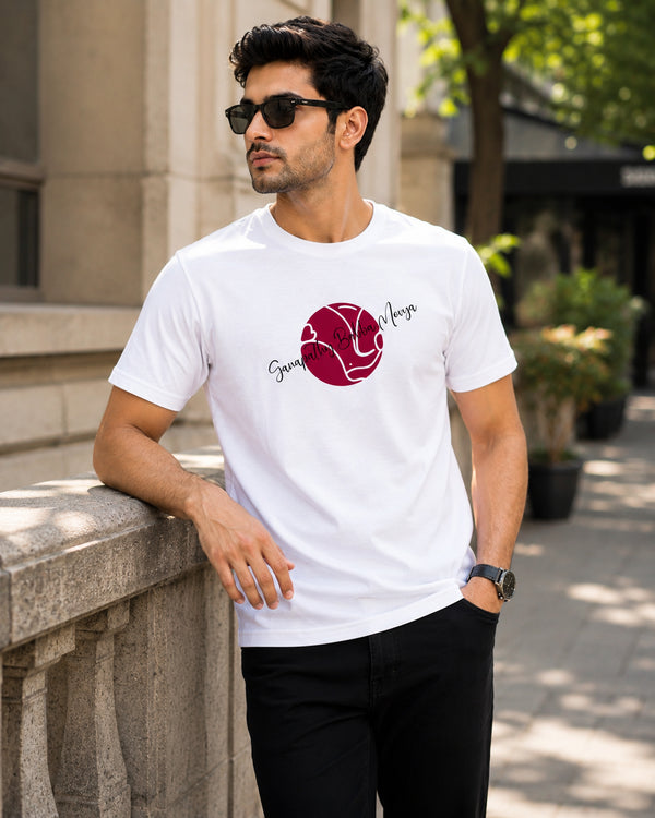 T.T. Men Devotional Ganesh Graphic Printed| Half Sleeves | Cotton Blended T-Shirts For Men | Regular Fit | Perfect for Ganesh Chaturthi (Non-Returnable | Non-Exchangeable Item)