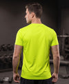 T.T. Men Dri-Fit Polyester Dot- Knit Fabric| Round Neck | Half Sleeve | Sweat-Wicking Gym & Active Wear TeesNeon Green