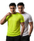 T.T. Men Dri-Fit Polyester Dot- Knit Fabric| Round Neck | Half Sleeve | Sweat-Wicking Gym & Active Wear Tees Pack Of 2 Neon Green,White
