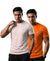 T.T. Men Dri-Fit Polyester Dot- Knit Fabric| Round Neck | Half Sleeve | Sweat-Wicking Gym & Active Wear Tees Pack Of 2 Movie-Orange