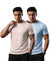 T.T. Men Dri-Fit Polyester Dot- Knit Fabric| Round Neck | Half Sleeve | Sweat-Wicking Gym & Active Wear Tees Pack Of 2 Movie-Light Blue