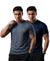 T.T. Men Dri-Fit Polyester Dot- Knit Fabric| Round Neck | Half Sleeve | Sweat-Wicking Gym & Active Wear Tees Pack Of 2 Dark Grey,Navy