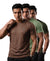 T.T. Men Dri-Fit Polyester Dot- Knit Fabric| Round Neck | Half Sleeve | Sweat-Wicking Gym & Active Wear Tees Pack Of 3 Brown,Light Green,Dark Green