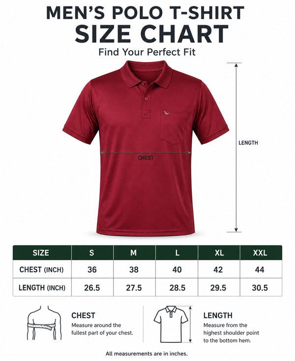 Hiflyers Men|Regular Fit|Dri-Fit|Pique Polo Half Sleeve T-Shirt For Men|Polo For Men|Maroon