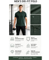 Hiflyers Men|Regular Fit|Dri-Fit|Pique Polo Half Sleeve T-Shirt For Men|Polo For Men|Dark Green