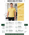 Hiflyers Men|Regular Fit|Dri-Fit|Pique Polo Half Sleeve T-Shirt For Men|Polo For Men|Yellow