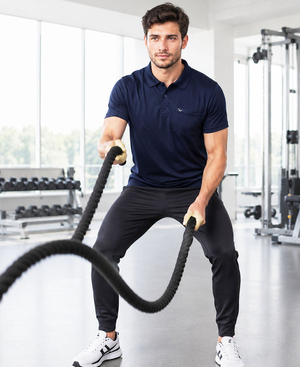 Hiflyers Men|Regular Fit|Dri-Fit|Pique Polo Half Sleeve T-Shirt For Men|Polo For Men|Navy