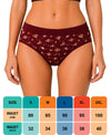 T.T. Women|Cotton|Mid-Rise|Full Coverage Desire Printed Briefs For Daily Wear|Soft Breathable Comfortable Panty|Pack Of 2|Blue,Maroon