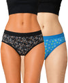 T.T. Women|Cotton|Mid-Rise|Full Coverage Desire Printed Briefs For Daily Wear|Soft Breathable Comfortable Panty|Pack Of 2|Black,Sky Blue