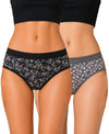T.T. Women|Cotton|Mid-Rise|Full Coverage Desire Printed Briefs For Daily Wear|Soft Breathable Comfortable Panty|Pack Of 2|Black,Grey