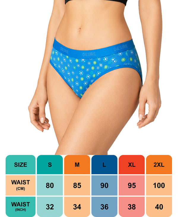 T.T. Women|Cotton|Mid-Rise|Full Coverage Desire Printed Briefs For Daily Wear|Soft Breathable Comfortable Panty|Pack Of 4|Maroon,Grey,Sky Blue,Red