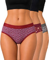 T.T. Women|Cotton|Mid-Rise|Full Coverage Desire Printed Briefs For Daily Wear|Soft Breathable Comfortable Panty|Pack Of 3|Maroon,Red,Grey