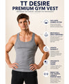 T.T. Men|Desire Premium Gym Vest|Pure Cotton|Rib Fabric|Moisture-Wicking, Breathable & Stretchable Sleeveless Undershirt| Ideal For Gym, Sports & Daily Wear|Pack Of 2|Red,Grey Melange