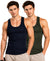 T.T. Men|Desire Premium Gym Vest|Pure Cotton|Rib Fabric|Moisture-Wicking, Breathable & Stretchable Sleeveless Undershirt| Ideal For Gym, Sports & Daily Wear|Pack Of 2|Navy,Green