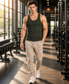 T.T. Men|Desire Premium Gym Vest|Pure Cotton|Rib Fabric|Moisture-Wicking, Breathable & Stretchable Sleeveless Undershirt| Ideal For Gym, Sports & Daily Wear|Pack Of 2|Green,Grey Melange