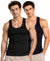 T.T. Men|Desire Premium Gym Vest|Pure Cotton|Rib Fabric|Moisture-Wicking, Breathable & Stretchable Sleeveless Undershirt| Ideal For Gym, Sports & Daily Wear|Pack Of 2|Black,Navy