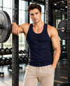 T.T. Men|Desire Premium Gym Vest|Pure Cotton|Rib Fabric|Moisture-Wicking, Breathable & Stretchable Sleeveless Undershirt| Ideal For Gym, Sports & Daily Wear|Pack Of 2|Black,Navy