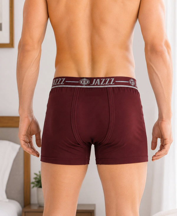 T.T. Jazzz Men’S Cotton Trunk With Outer Pocket|Comfortable Fit|Top Elastic Waistband|Pack Of 4|Maroon,Navy,Sky Blue,Dark Grey