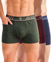 T.T. Jazzz Men’S Cotton Trunk With Outer Pocket|Comfortable Fit|Top Elastic Waistband|Pack Of 3|Green,Maroon,Navy