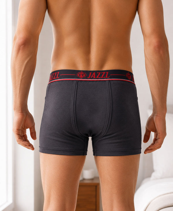 T.T. Jazzz Men’S Cotton Trunk With Outer Pocket|Comfortable Fit|Top Elastic Waistband|Pack Of 2|Sky Blue,Dark Grey