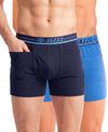 T.T. Jazzz Men’S Cotton Trunk With Outer Pocket|Comfortable Fit|Top Elastic Waistband|Pack Of 2|Navy,Sky Blue