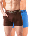 T.T. Jazzz Men’S Cotton Trunk With Outer Pocket|Comfortable Fit|Top Elastic Waistband|Pack Of 2|Brown,Sky Blue