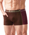 T.T. Jazzz Men’S Cotton Trunk With Outer Pocket|Comfortable Fit|Top Elastic Waistband|Pack Of 2|Brown,Maroon