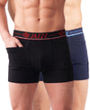 T.T. Jazzz Men’S Cotton Trunk With Outer Pocket|Comfortable Fit|Top Elastic Waistband|Pack Of 2|Black,Navy