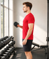 HiFlyers Men Regular Fit Polyster Pique Round Neck Half Sleev Tshirt Red