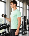 HiFlyers Men Regular Fit Polyster Pique Round Neck Half Sleev Tshirt Pista