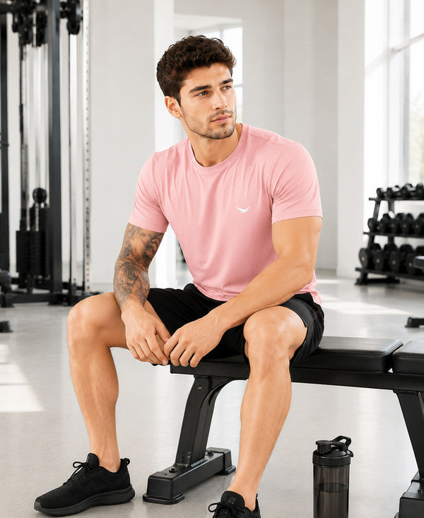 HiFlyers Men Regular Fit Polyster Pique Round Neck Half Sleev Tshirt Onion