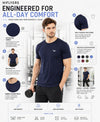 HiFlyers Men Regular Fit Polyster Pique Round Neck Half Sleev Tshirt Navy