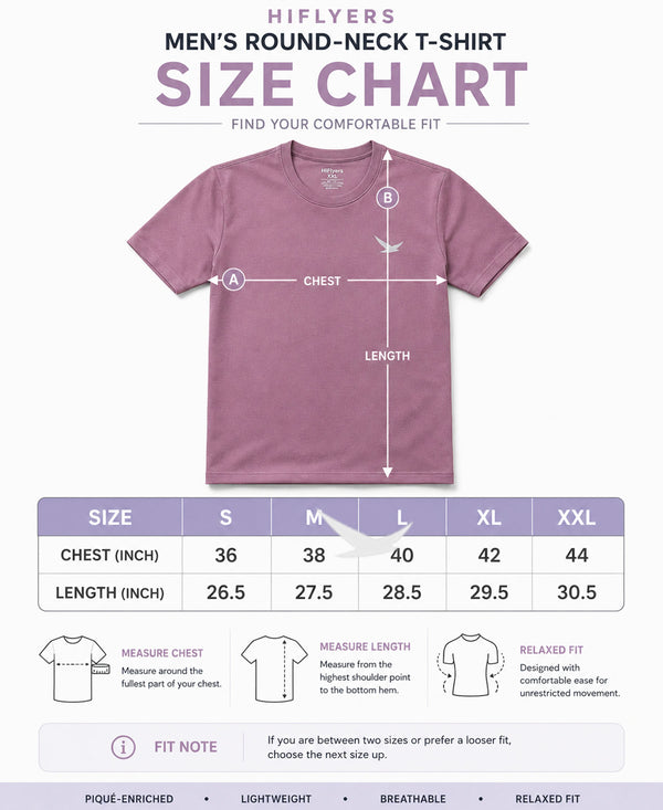 HiFlyers Men Regular Fit Polyster Pique Round Neck Half Sleev Tshirt Dark Onion