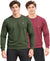 T.T. Men Classic Winter Essential T-Shirt|Polyester 180 Gsm|Regular Fit|Round Neck|Full Sleeve Tees|Pack Of 2|Olive,Onion