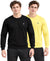 T.T. Men Classic Winter Essential T-Shirt|Polyester 180 Gsm|Regular Fit|Round Neck|Full Sleeve Tees|Pack Of 2|Black,Yellow