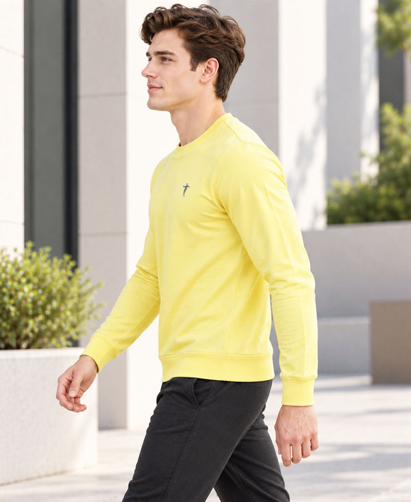 T.T. Men Classic Winter Essential T-Shirt|Polyester 180 Gsm|Regular Fit|Round Neck|Full Sleeve Tees|Pack Of 2|Black,Yellow